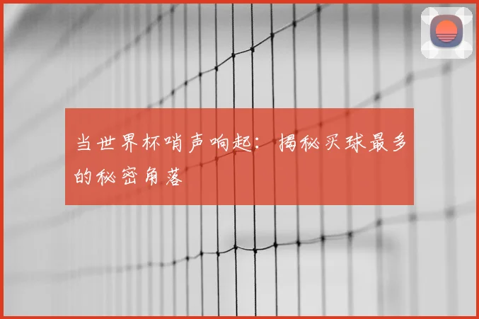 当世界杯哨声响起：揭秘买球最多的秘密角落
